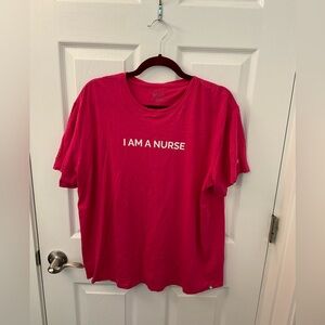 EUC XL FUSCHIA SHORT SLEEVE UNDERSCRUB TEE